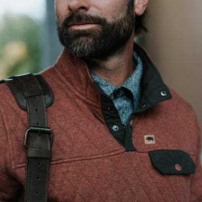 vintage Quilted Pullover | Rust
