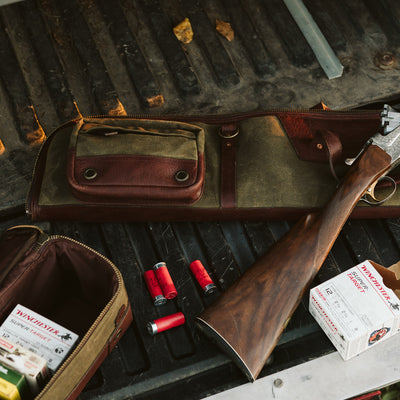 Dakota Shotgun Case | Waxed Canvas Green w/ Dark Briar Leather