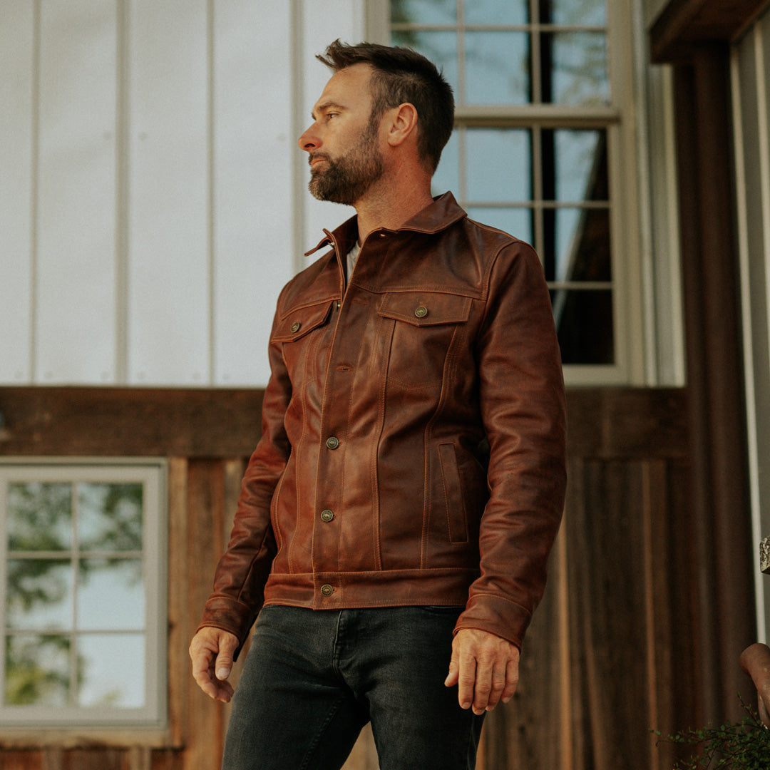 Mens vintage leather jacket