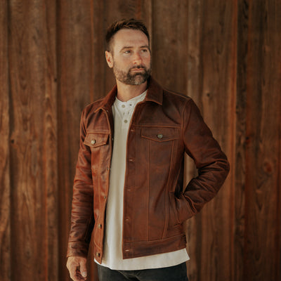 Driggs Leather Jacket | Distressed Brown
