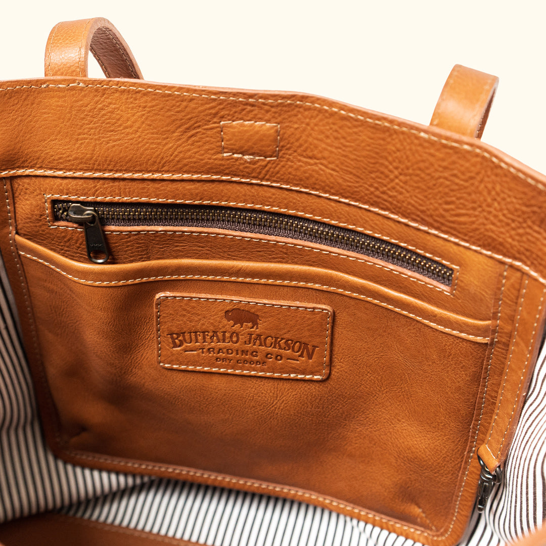 Madison Leather Tote | Saddle Tan