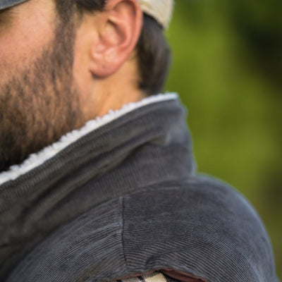 Jackson Vest w/ Sherpa Collar - Gray and Charcoal