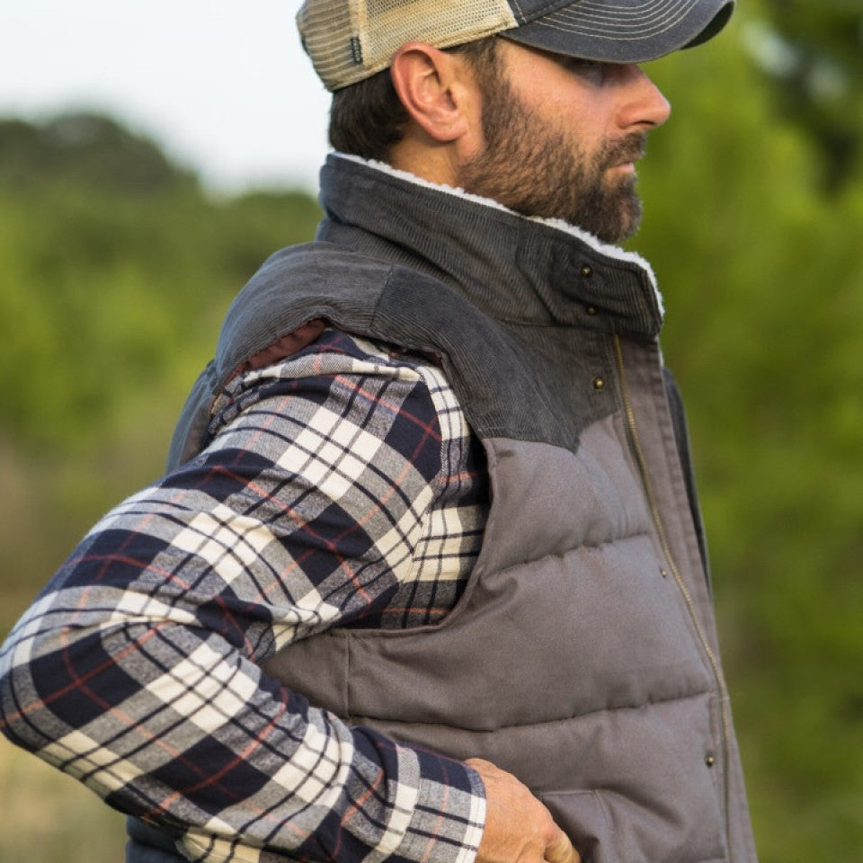 Jackson Vest w/ Sherpa Collar - Gray and Charcoal
