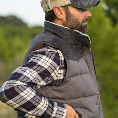 Jackson Vest w/ Sherpa Collar - Gray and Charcoal