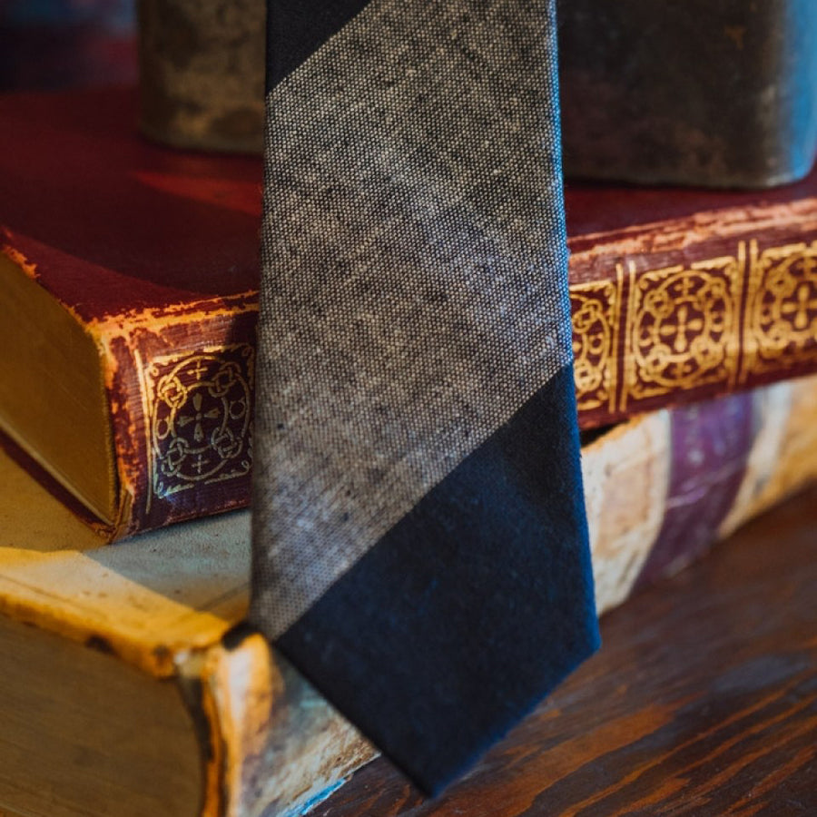 Heathered Stripe Cotton Necktie