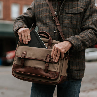 Waxed Canvas Briefcase bag