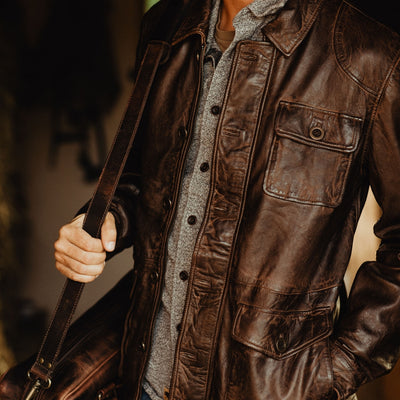 Vintage Leather Barn Coat