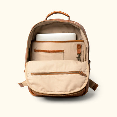 Vintage Leather Tan Backpack